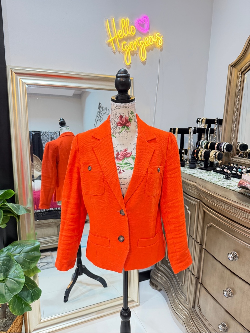 Banana Republic Vibrant Orange Tailored Blazer - Picture 3 of 13